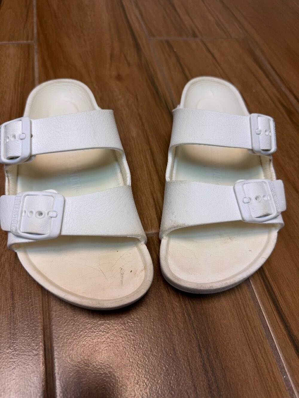 Kids Birkenstock Arizona Waterproof White Slide Size 3/3.5 Little Kids-Great!!